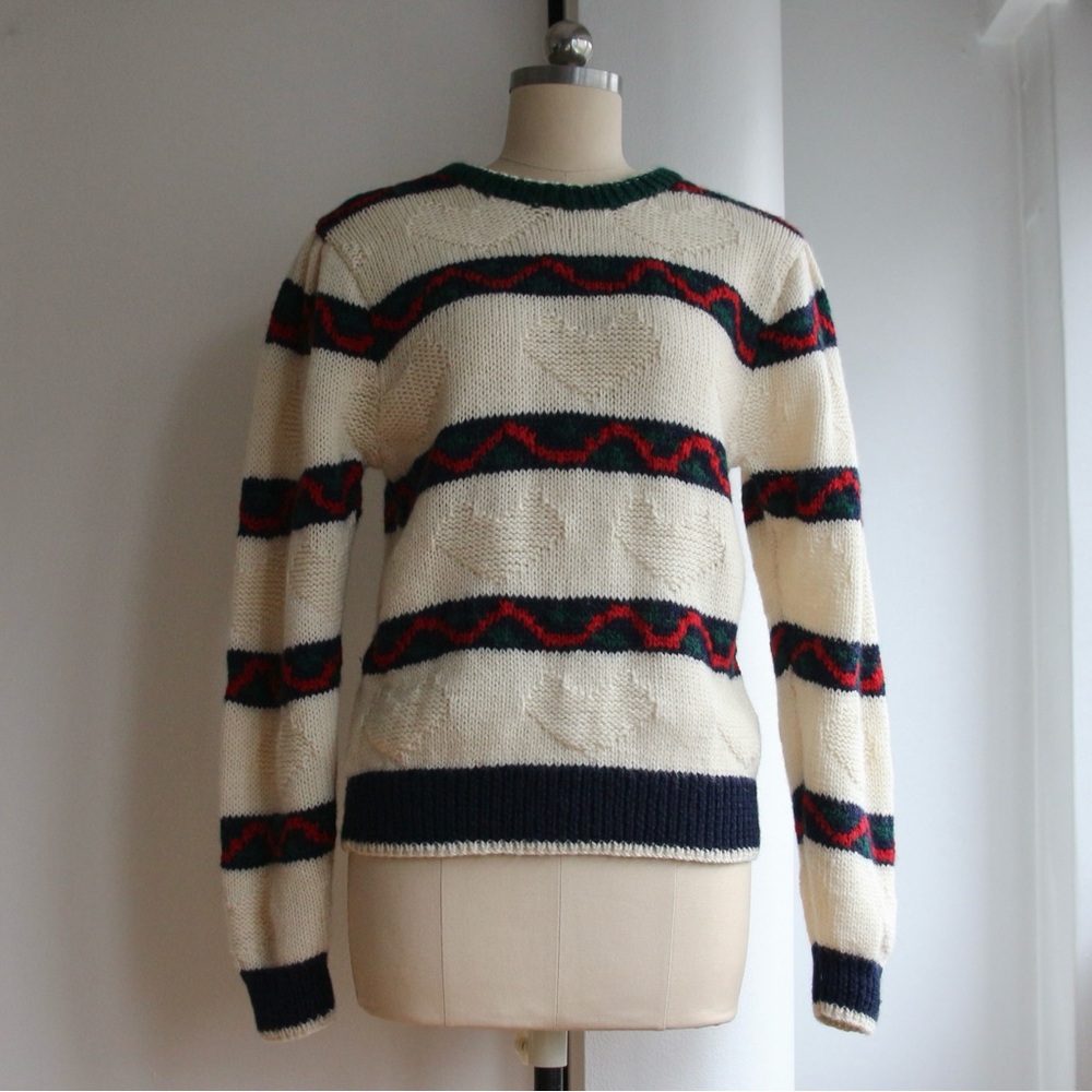 1990's SKYR Wool Heart Motif Knit Jumper